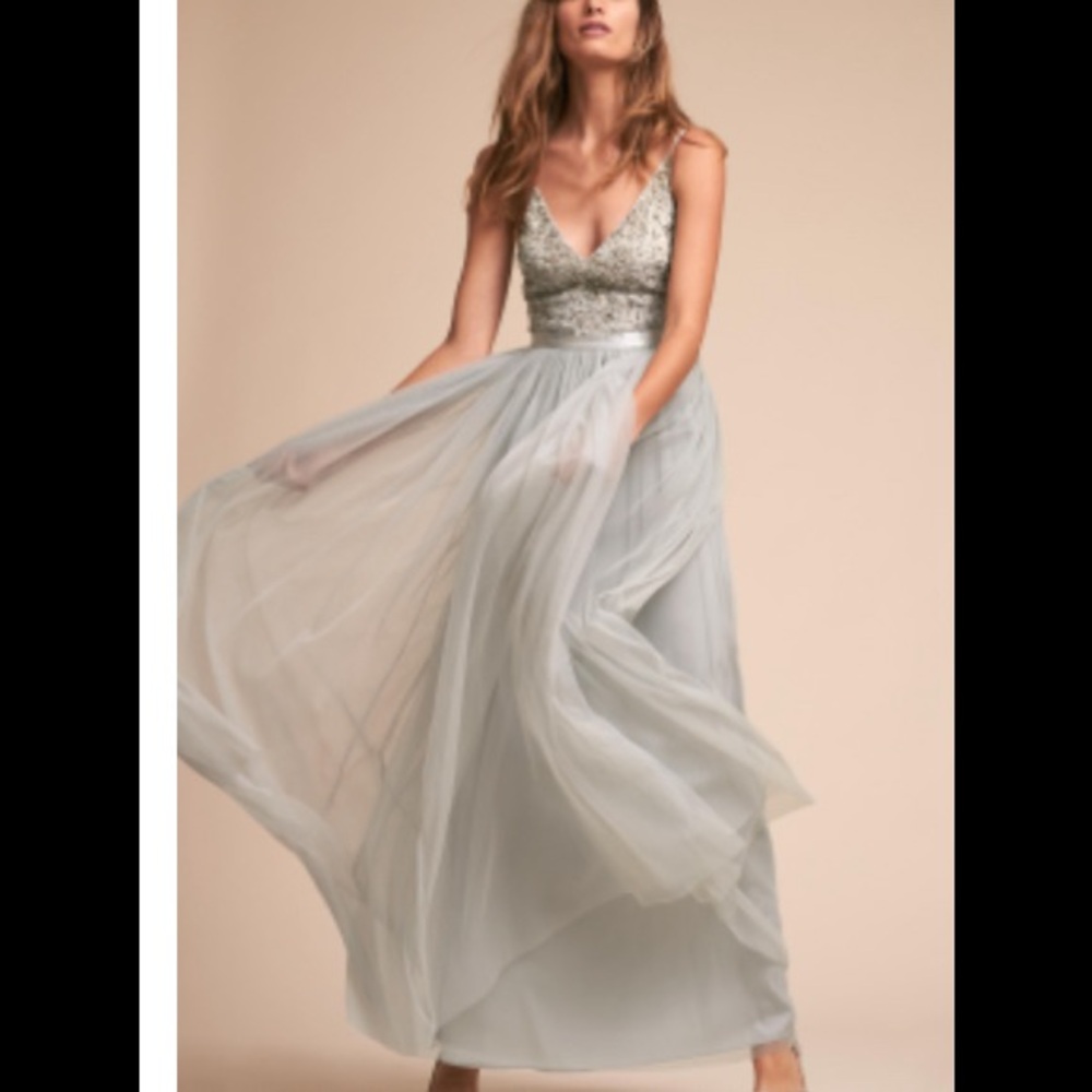BHLDN Avery dress by Anthropologie in fog color